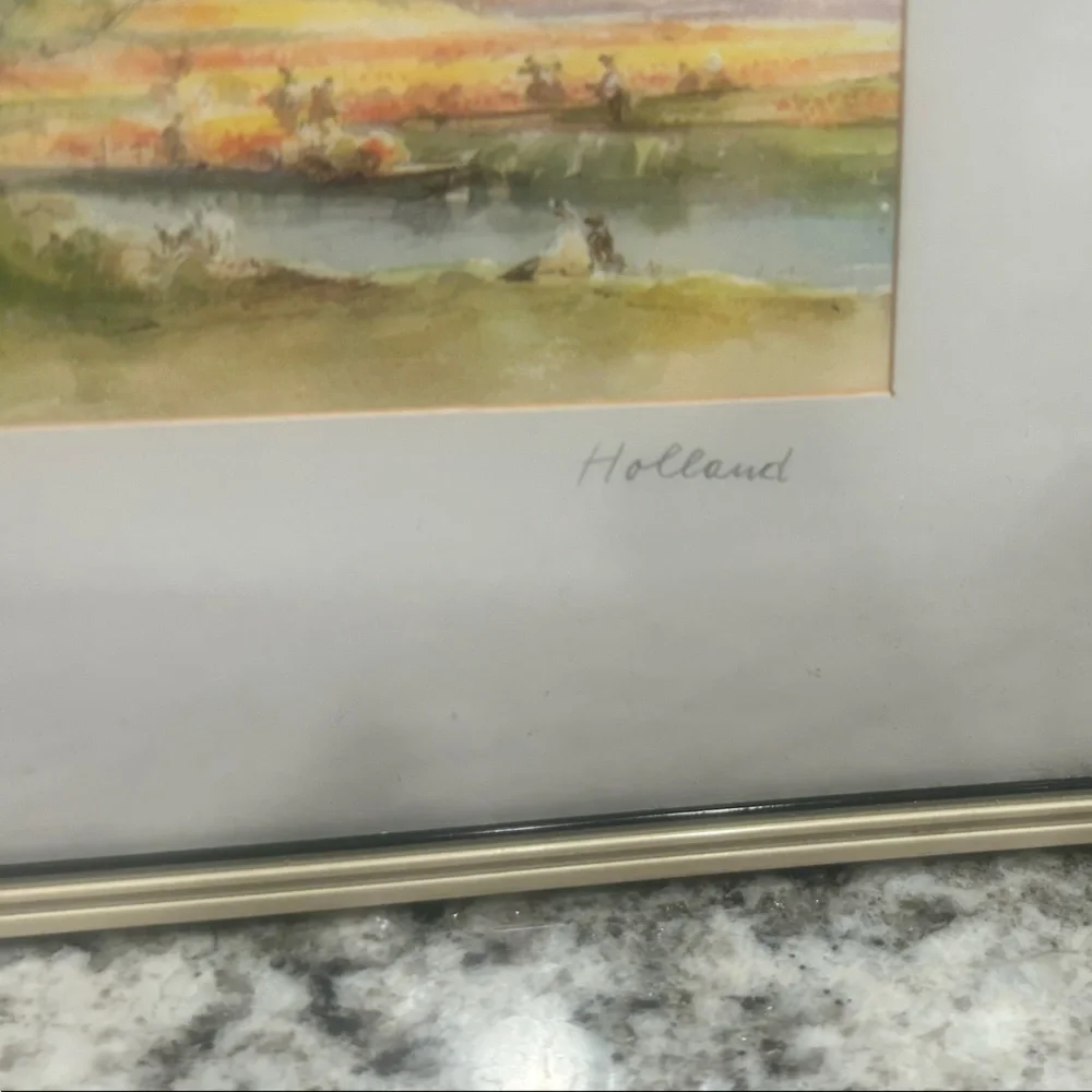 Framed Landscape Watercolor Art - Picture 4 of 5